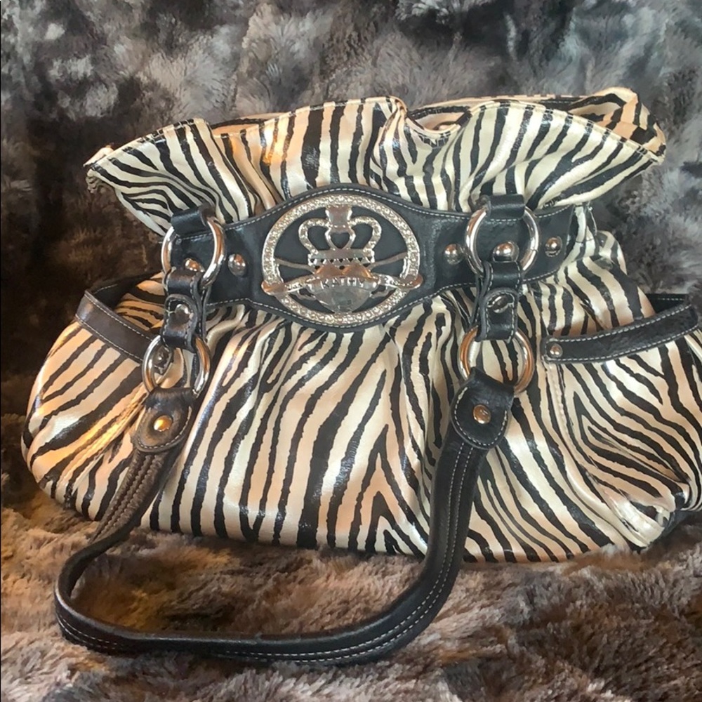 Zebra print satchel bag